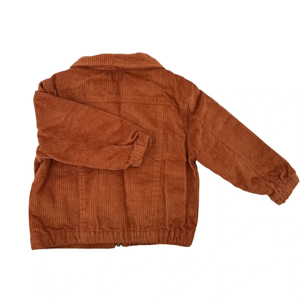 Salty Shreds Corduroy Full Zip Jacket Rust Brown Baby 6-12 M Surfer Boho Hipster
